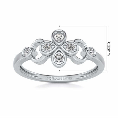 Decent Flower Silver Ring - White Gold - Image 5