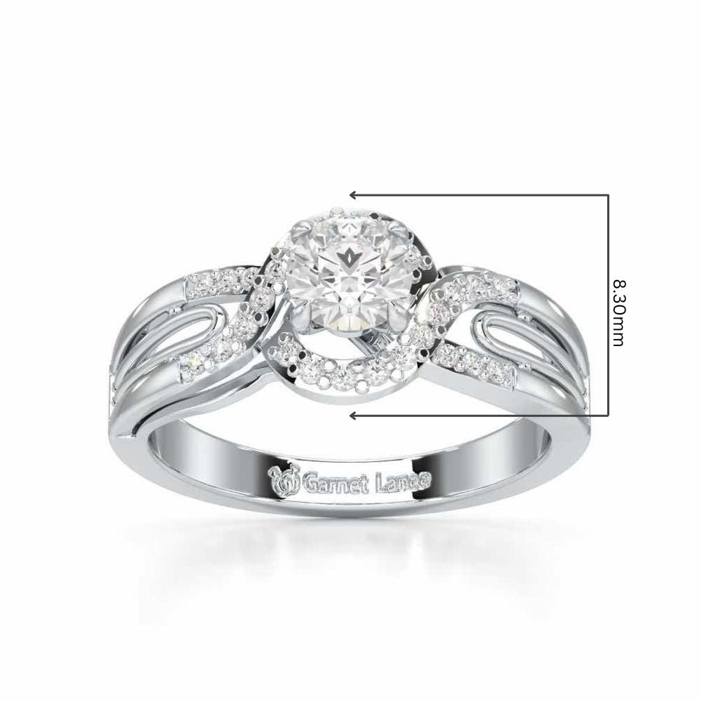 Glistening Glow Solitaire Ring - White Gold - Image 5