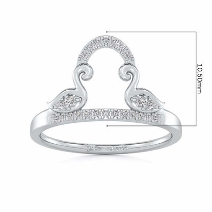 Audacious Pisces Silver Ring - White Gold - Image 5