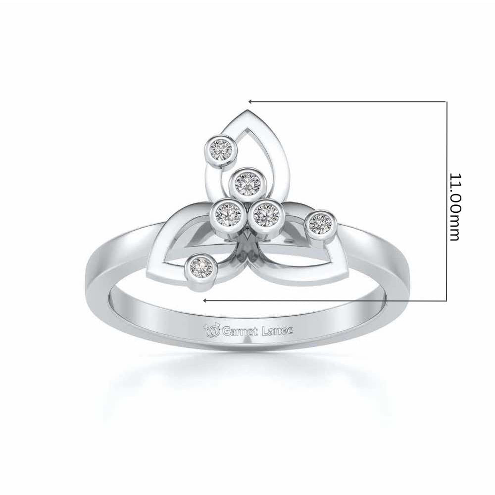 Angelic Flower Silver Ring - White Gold - Image 5