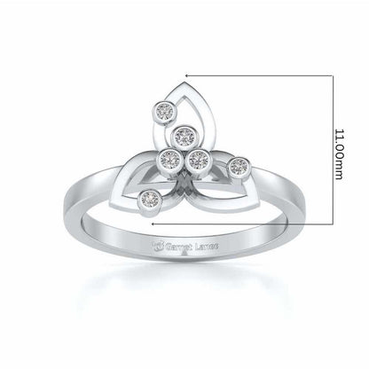 Angelic Flower Silver Ring - White Gold - Image 5