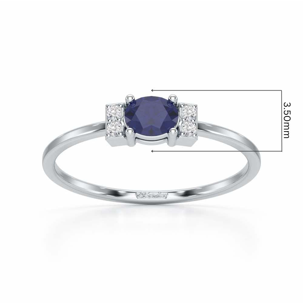 Green Glow Silver Ring - White Gold - Image 5
