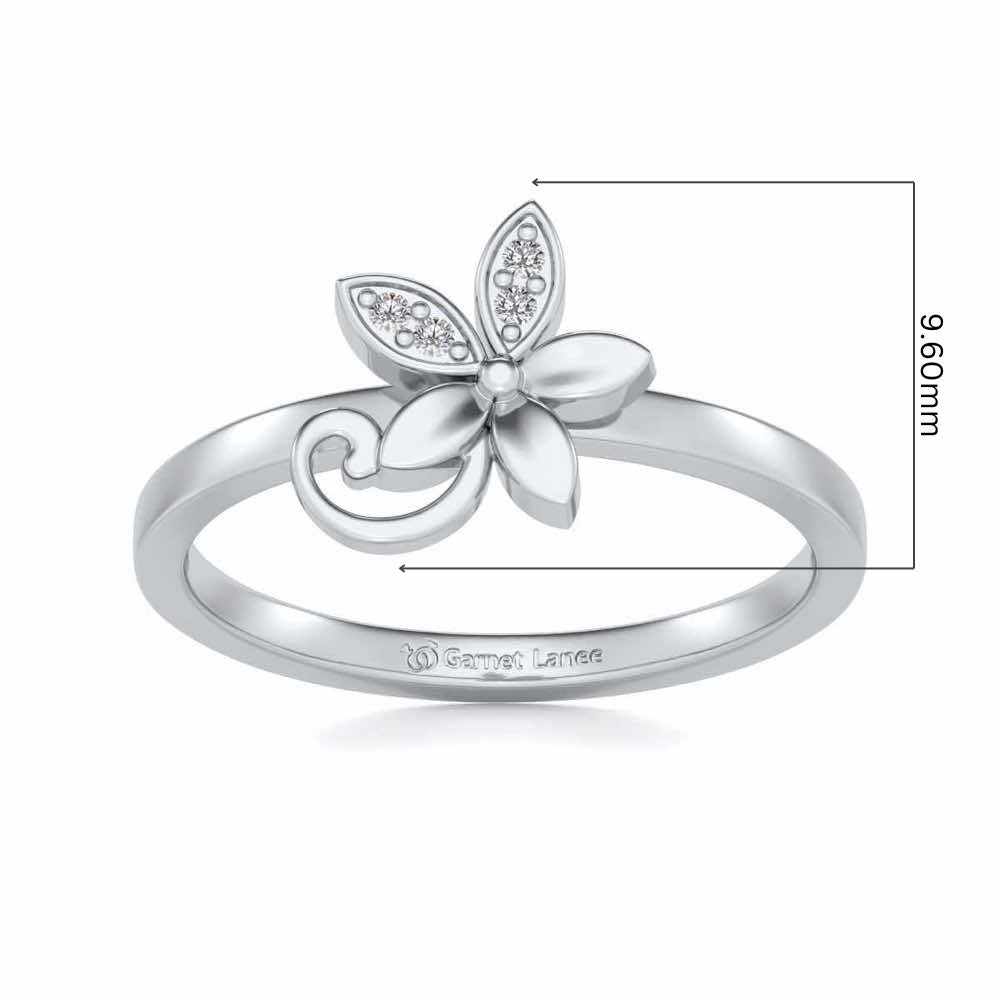 Jasmine Glow Silver Ring - White Gold - Image 5