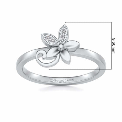 Jasmine Glow Silver Ring - White Gold - Image 5