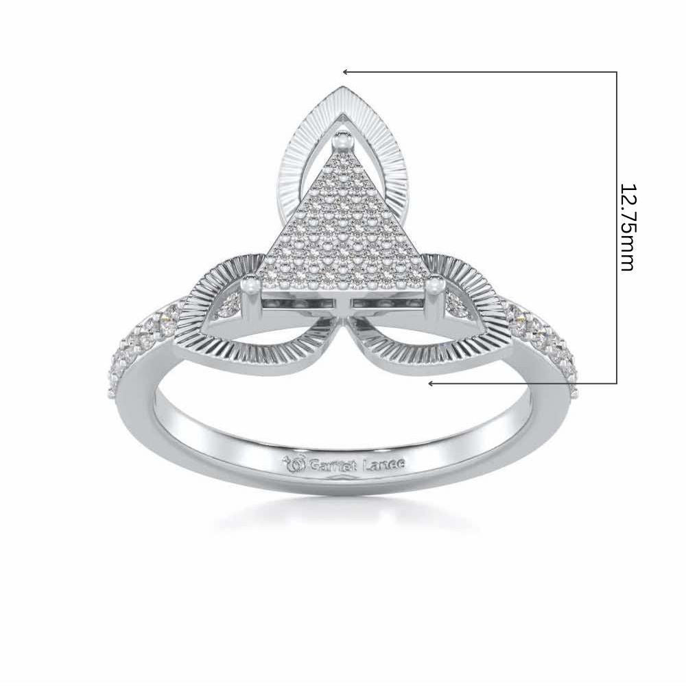 Trigona Flora Silver Ring - White Gold - Image 5