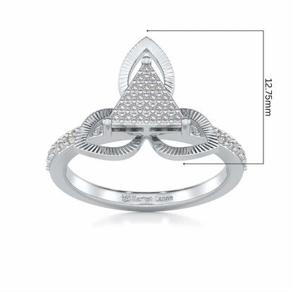 Trigona Flora Silver Ring - White Gold - Image 5