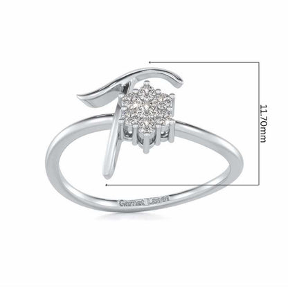 Flora T Silver Ring - White Gold - Image 5