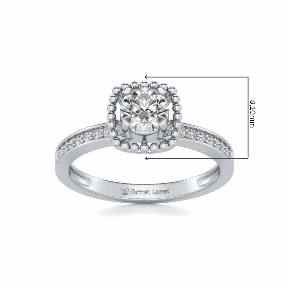 Queenly Solitaire Silver Ring - White Gold - Image 5