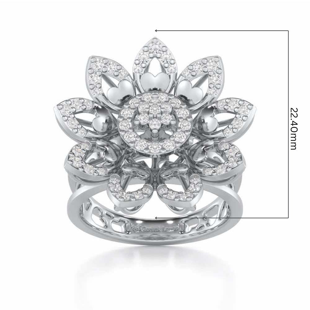 Bloom Prestige Silver Ring - White Gold - Image 5
