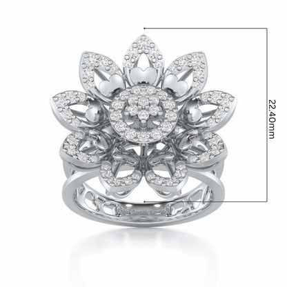 Bloom Prestige Silver Ring - White Gold - Image 5