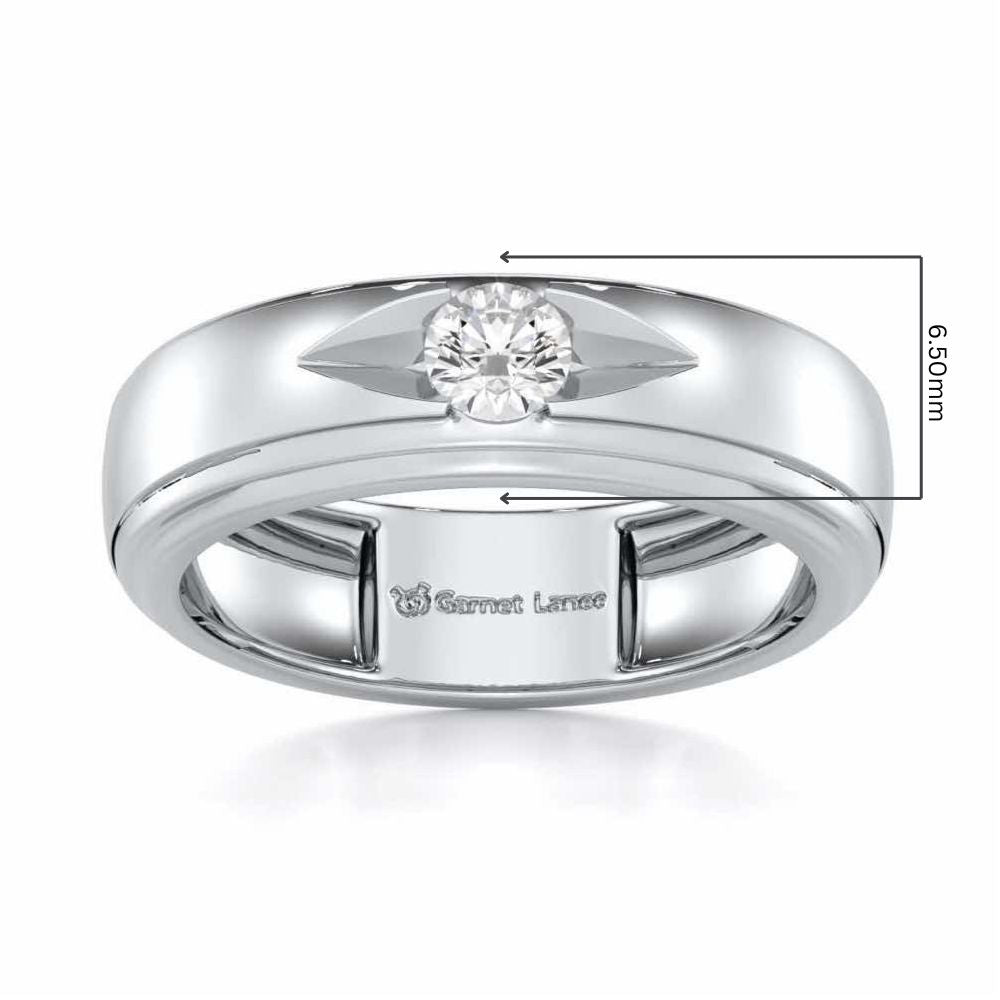 Eminent Stone Men Solitaire Ring - White Gold - Image 5