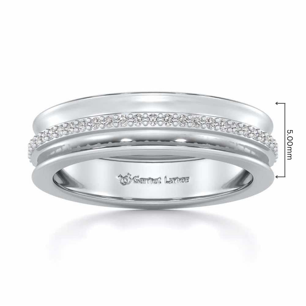 Regalia Silver Band Ring - White Gold - Image 5