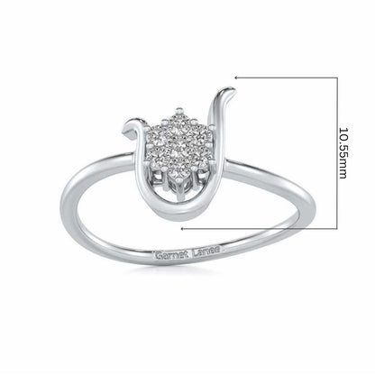 Blooming U Silver Ring - White Gold - Image 5