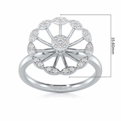 Pious Chakra Silver Ring - White Gold - Image 5