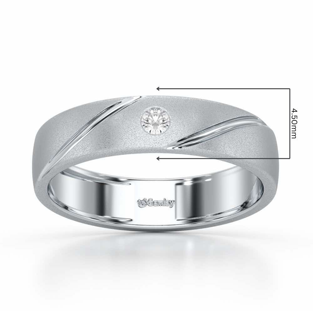 Fiora Glow Silver ring For Men - White Gold - Image 2