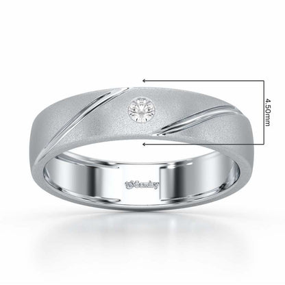 Fiora Glow Silver ring For Men - White Gold - Image 2