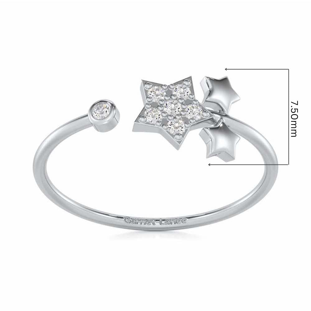 Golden Glow Silver Ring - White Gold - Image 5
