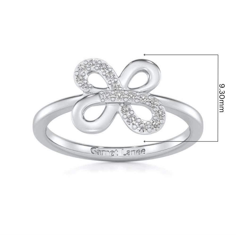 Luck Petal Silver Ring - White Gold - Image 5