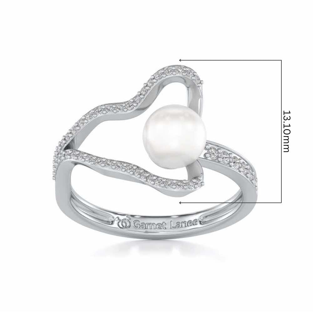 Glad Silver Pearl Ring - White Gold - Image 5