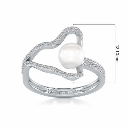Glad Silver Pearl Ring - White Gold - Image 5