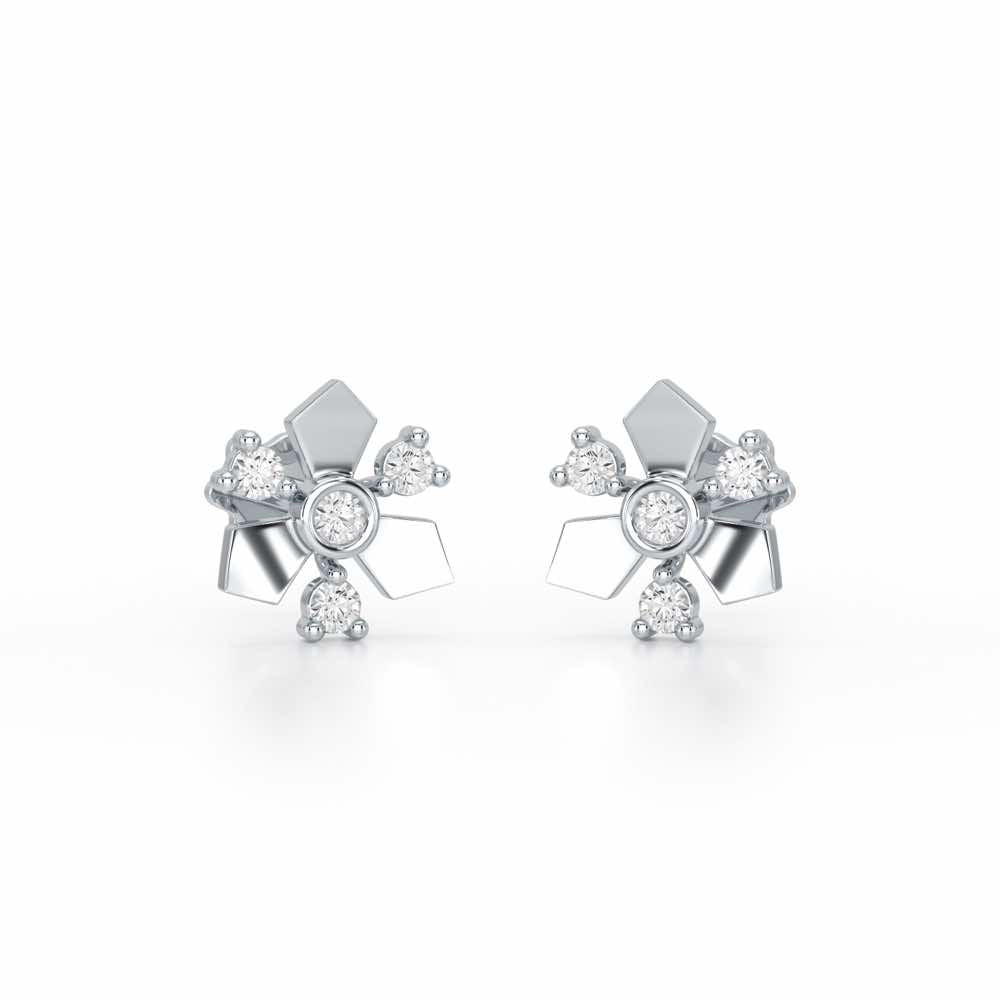 Epitome Silver Earrings - White Gold - Image 2