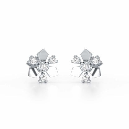Epitome Silver Earrings - White Gold - Image 2