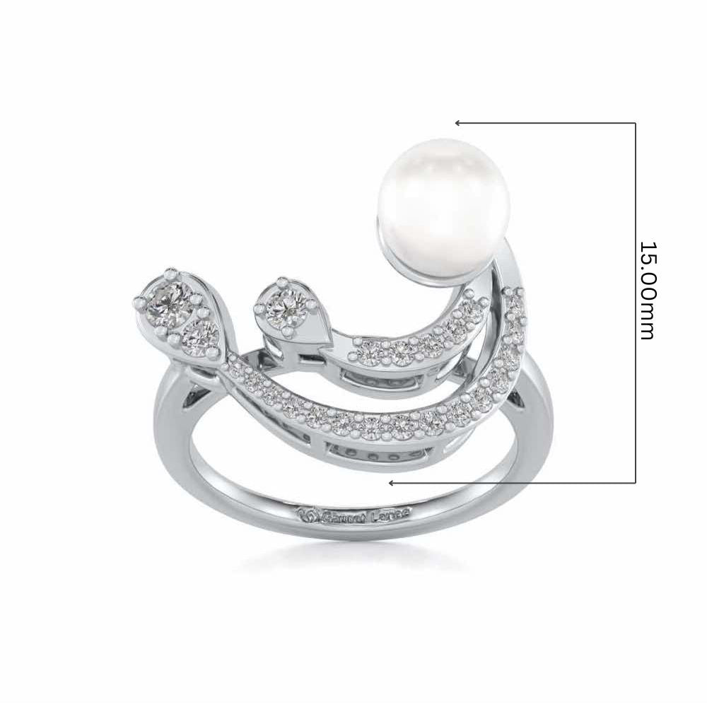 Regalia Silver Pearl Ring - White Gold - Image 5