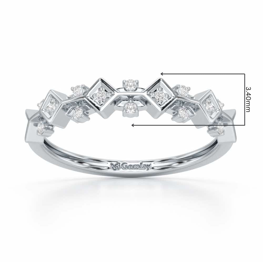 Embellished Charm Silver Ring - White Gold - Image 2