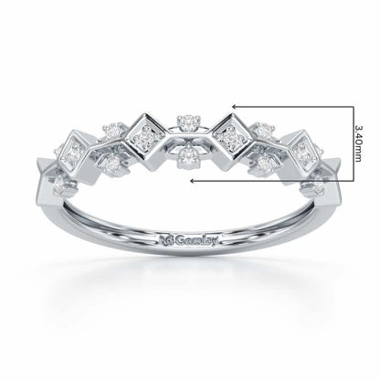 Embellished Charm Silver Ring - White Gold - Image 2