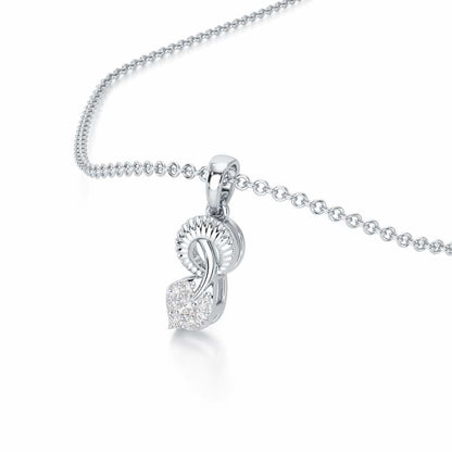 Leaf Glow Silver Pendant - White Gold - Image 2