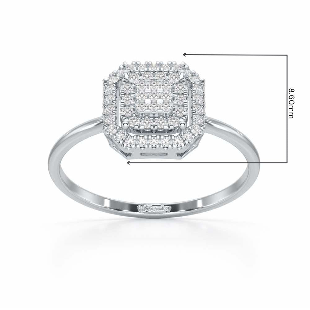 Syrina Glow Silver Ring - White Gold - Image 2