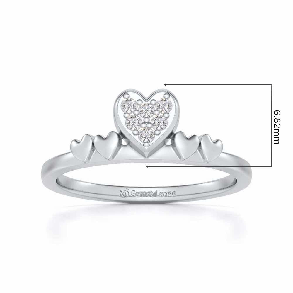 Heart Community Silver Ring - White Gold - Image 5