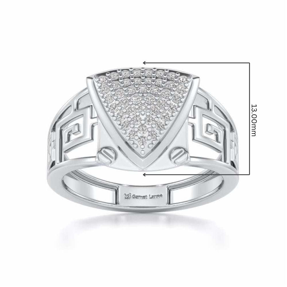 Triyambh Silver Ring For Men - White Gold - Image 5