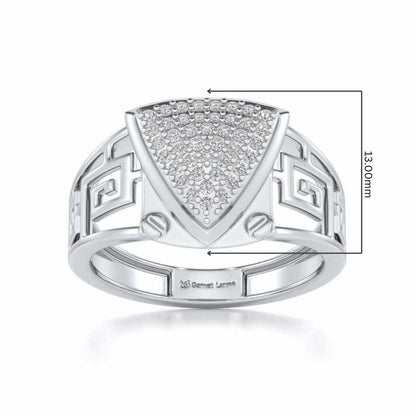 Triyambh Silver Ring For Men - White Gold - Image 5