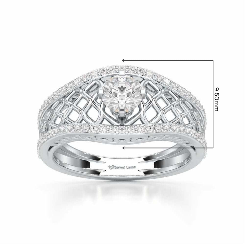 Shimmer Radiance Solitaire Ring - White Gold - Image 5