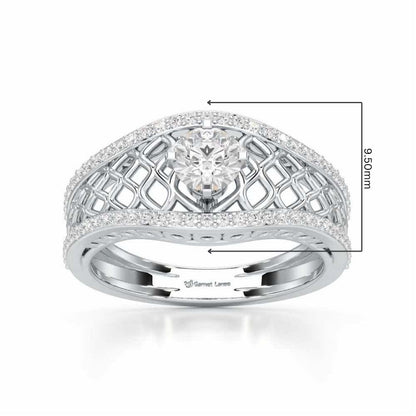 Shimmer Radiance Solitaire Ring - White Gold - Image 5