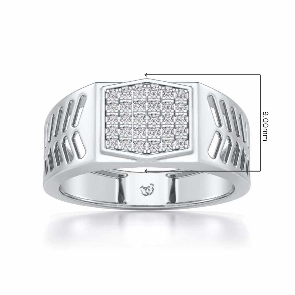 Gallant Silver Ring For Men - White Gold - Image 5