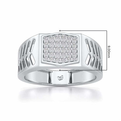Gallant Silver Ring For Men - White Gold - Image 5