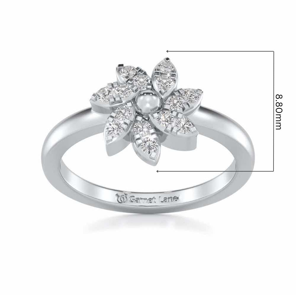 Spin Flora Silver Ring - White Gold - Image 5