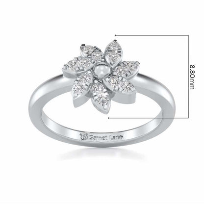 Spin Flora Silver Ring - White Gold - Image 5