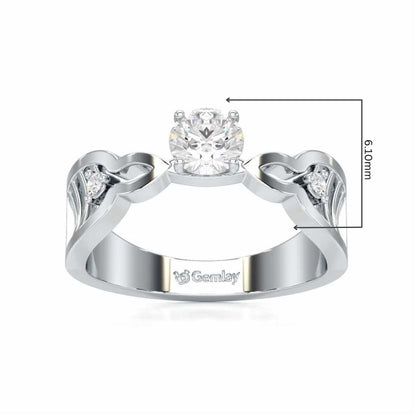 Deluxe Ladder Solitaire Ring - White Gold - Image 5