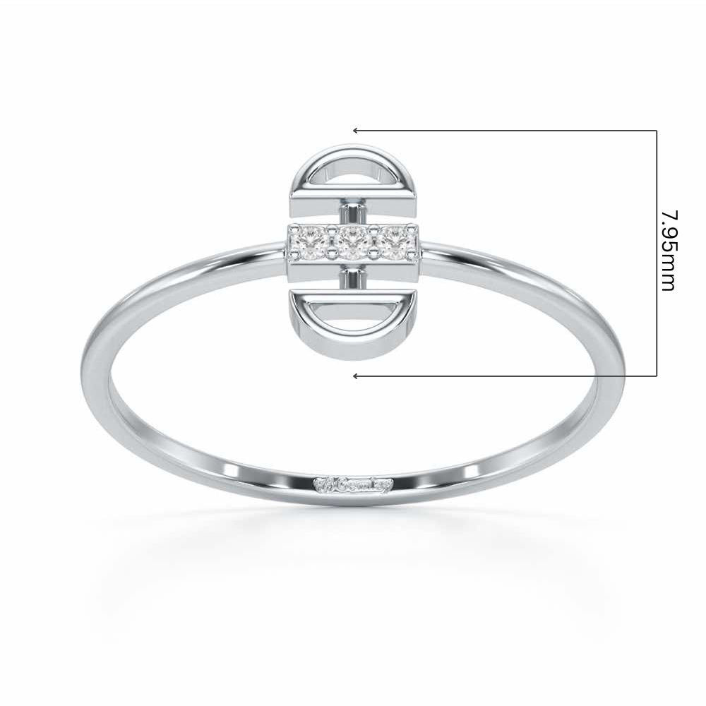 Entrapped Glow Silver Ring - White Gold - Image 5