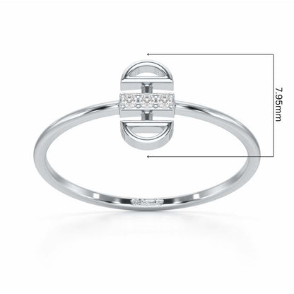 Entrapped Glow Silver Ring - White Gold - Image 5