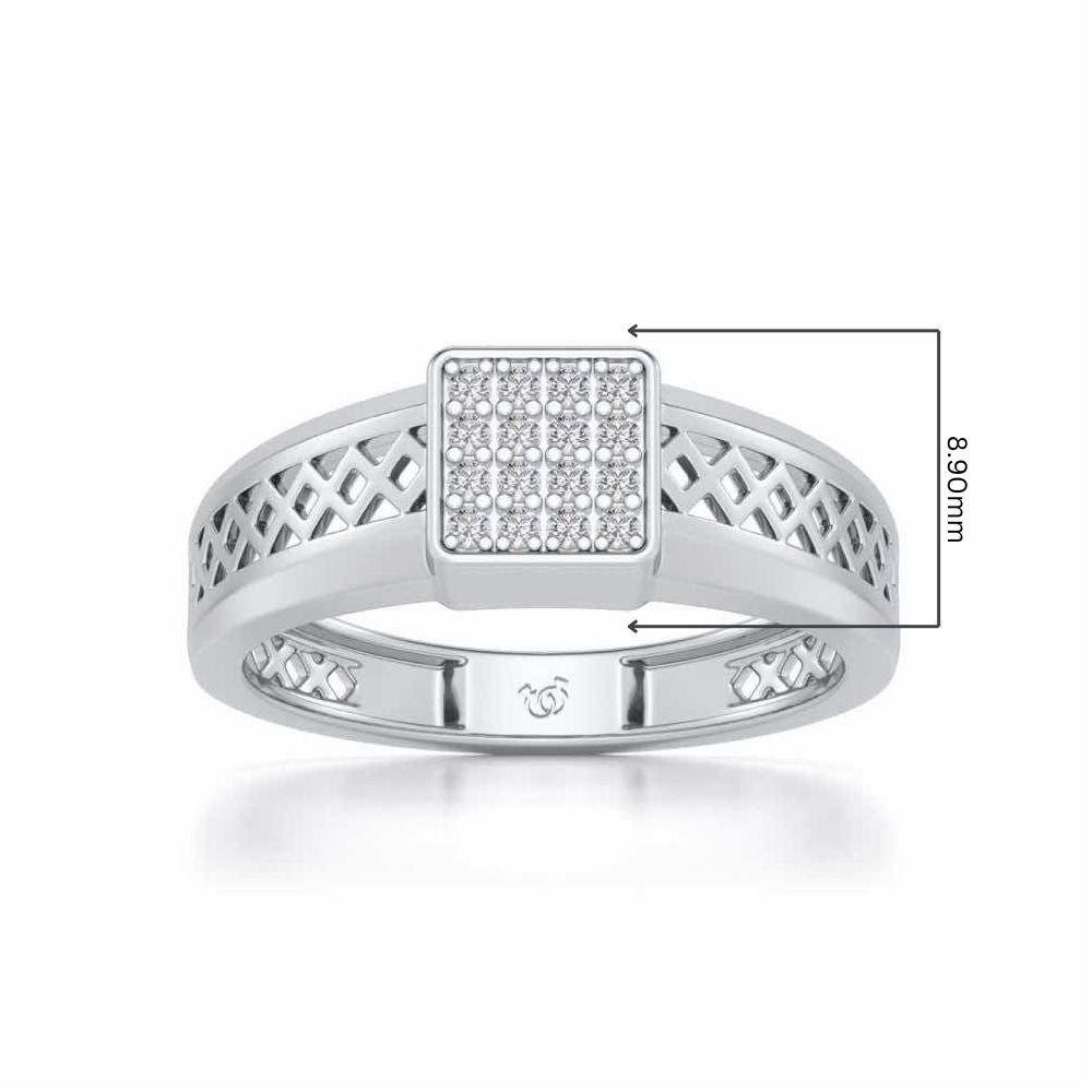 Supreme Lustor Silver Ring For Men - White Gold - Image 5