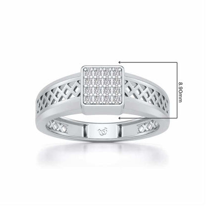 Supreme Lustor Silver Ring For Men - White Gold - Image 5