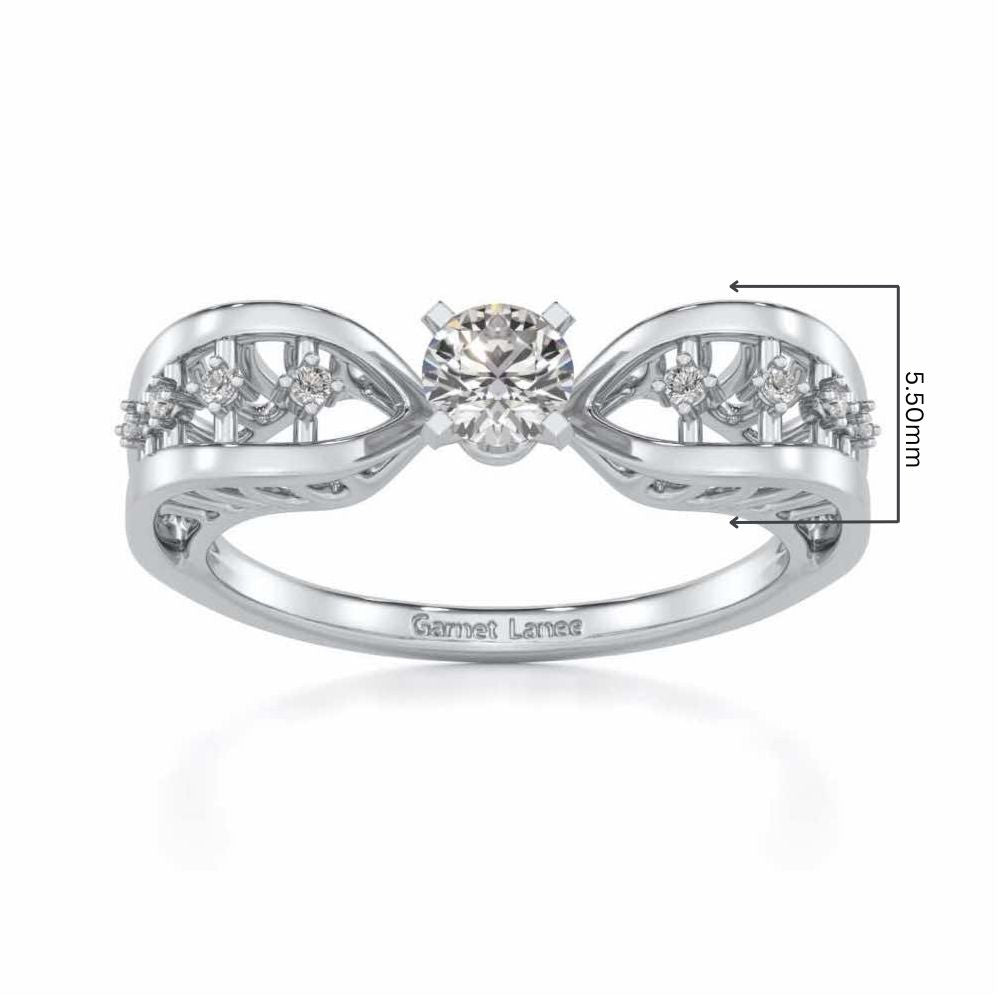 Nagma Solitaire Ring - White Gold - Image 5