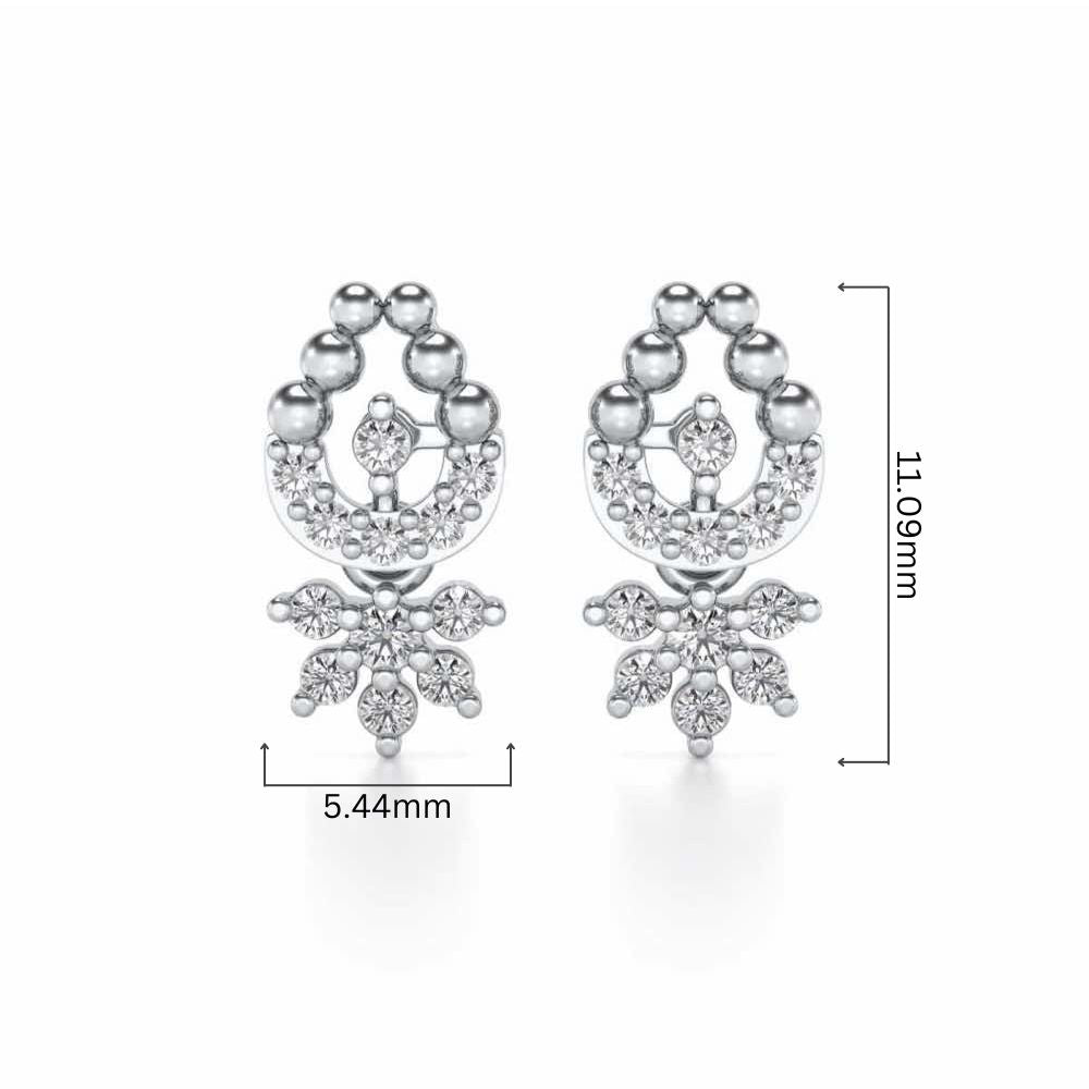 Baidehi Silver Earrings - White Gold - Image 4