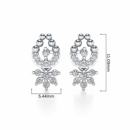 Baidehi Silver Earrings - White Gold - Image 4