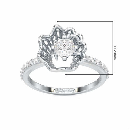 Swirl Bloom Solitaire Ring - White Gold - Image 5