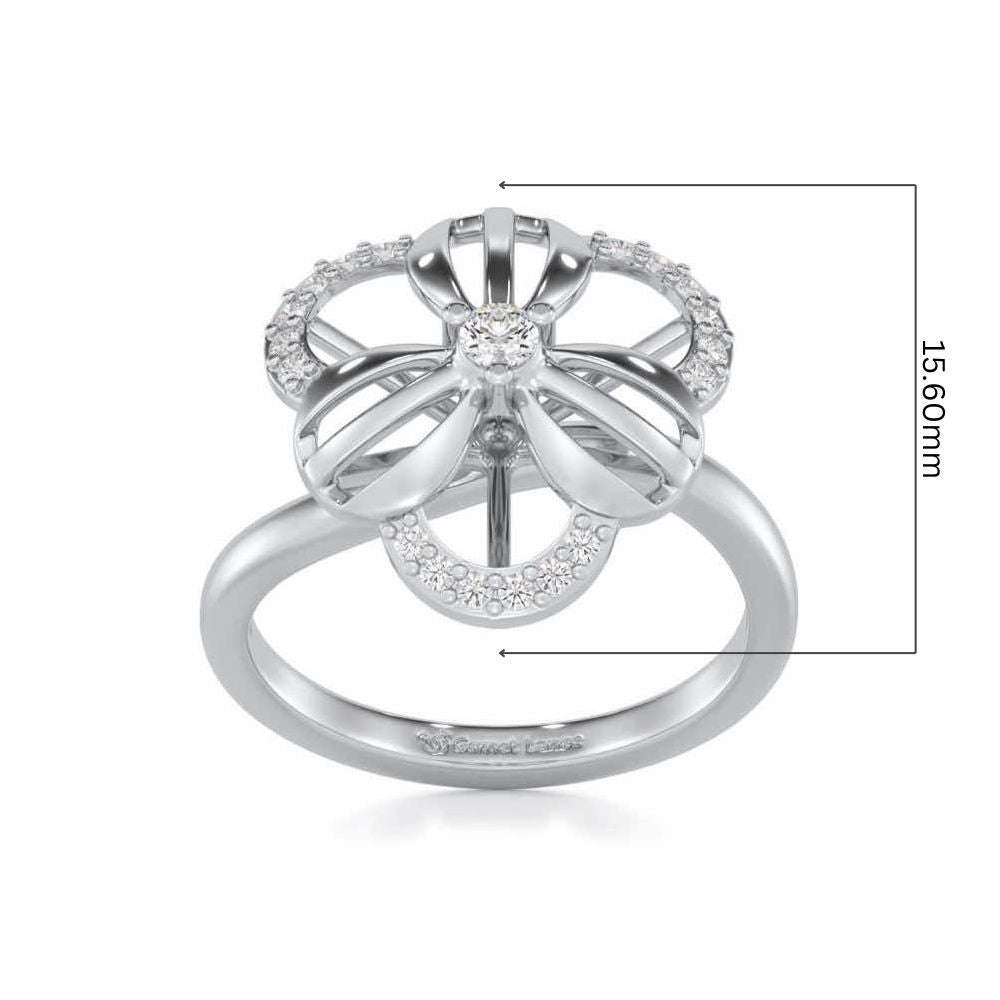 Lean Bloom Silver Ring - White Gold - Image 5